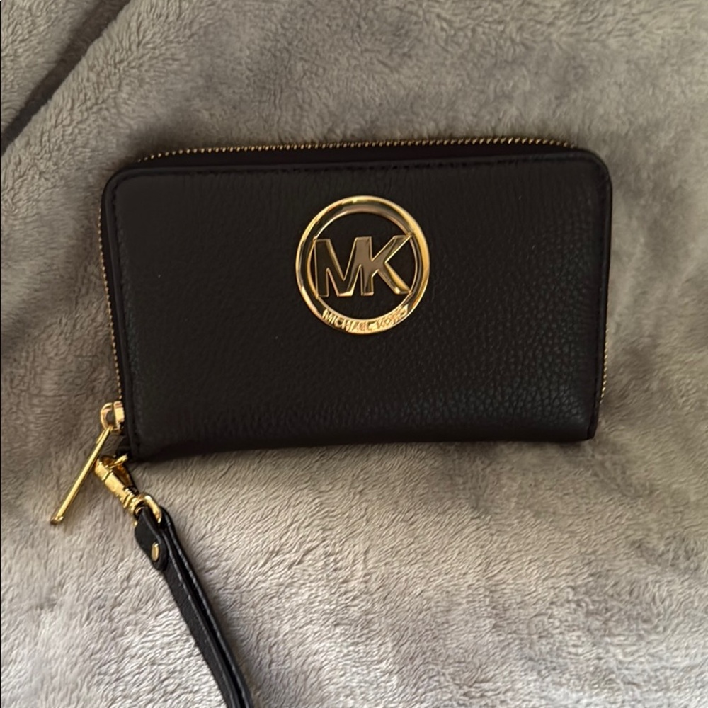 Michael Kors Black Wallet with Gold Accents